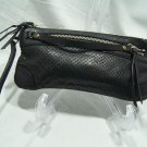 Banana Republic Long Wristlet Wallet Clutch Leather Black Perforated