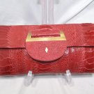 R&Y Augousti Red Stingray Ostrich Leg Clutch Purse Bag (SALE FOR 1 WEEK)