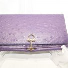 Vera Pelle Ostrich Pattern Checkbook Wallet Clutch Purse