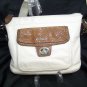 a9,492 Coach Bone Brown Cross Body Shoulder Bag Purse Snake Skin Look Trim
