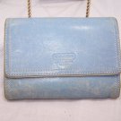 Coach Blue Leather Trifold Leather Wallet Clutch