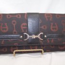 Etienne Aigner Clutch Wallet Monogram Purse Black Brown