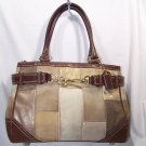 a9,622 Coach F11218 Hampton Carryall Patchwork Leather Suede Tote Purse
