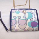 a9,844 Coach Wristlet Nylon Multi Color Wallet Purse Monogram