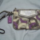 Coach Wristlet Wallet Purse Leather Nylon Multi Color