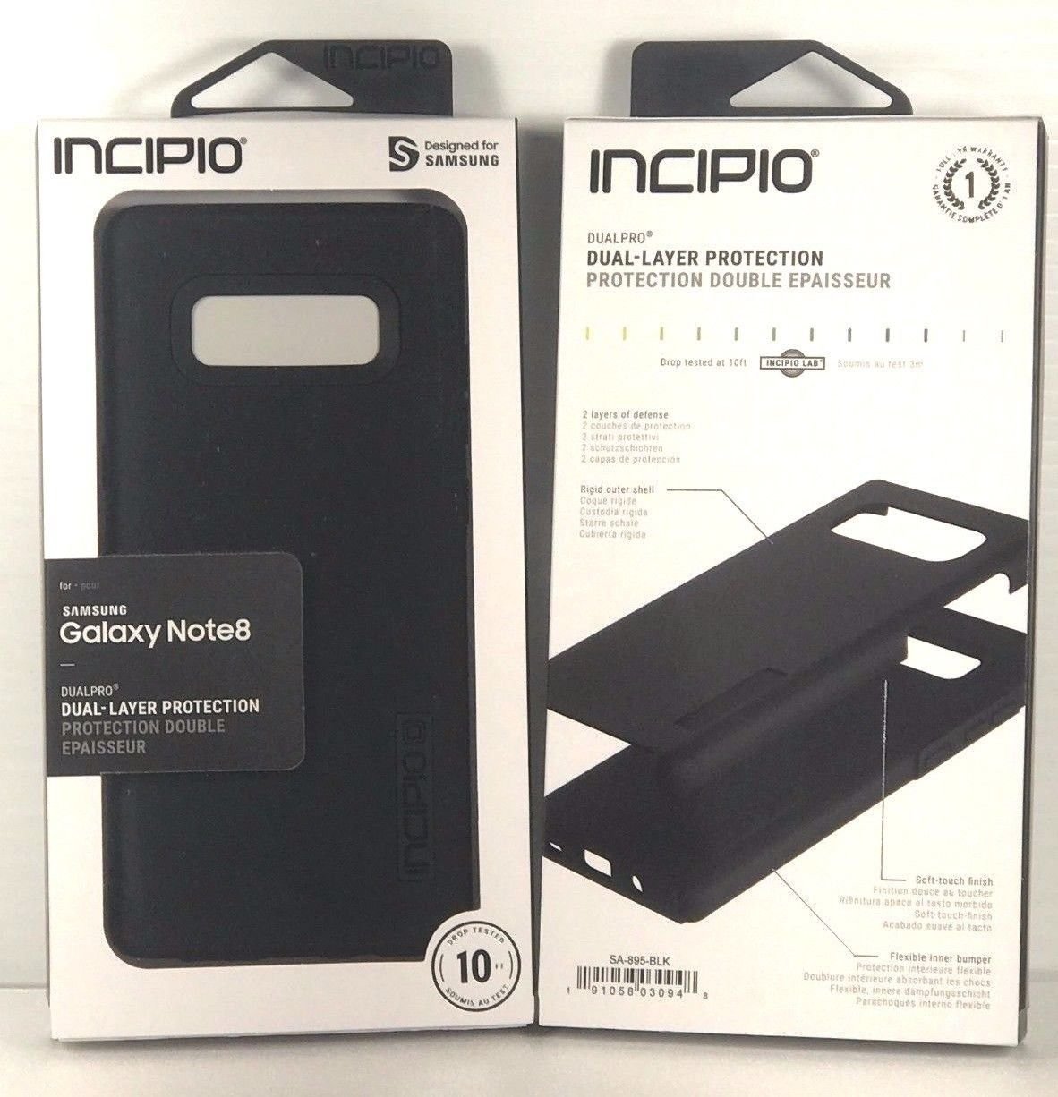 INCIPIO DualPRO Hard Shell Drop Protection Case for Samsung Galaxy Note 8 Black