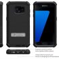 BLACK TRI-SHIELD RUGGED STAND CASE + BELT CLIP HOLSTER FOR SAMSUNG GALAXY S7
