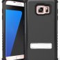 BLACK TRI-SHIELD RUGGED STAND CASE + BELT CLIP HOLSTER FOR SAMSUNG GALAXY S7
