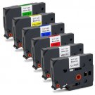Office World 6 Pack Compatible Brother TZe-131 TZe-231 TZe-431 TZe-531 TZe-631 x
