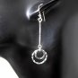 Solid Sterling Silver Double Circle Bar Earrings