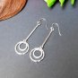 Solid Sterling Silver Double Circle Bar Earrings
