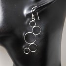 Modern 47 MM Sterling Silver Design Multi Circle Earrings Modern 47 MM Sterling Silver Design Multi Circle Earrings
