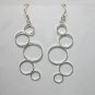 Modern 47 MM Sterling Silver Design Multi Circle Earrings