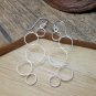 Modern 47 MM Sterling Silver Design Multi Circle Earrings