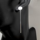 Simple Long Sterling Silver Square Bar Drop Earrings Simple Long Sterling Silver Square Bar Drop Earrings