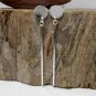 Simple Long Sterling Silver Square Bar Drop Earrings
