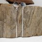 Simple Long Sterling Silver Square Bar Drop Earrings