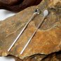 Simple Long Sterling Silver Square Bar Drop Earrings
