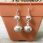 Cute Hollow Sterling Silver Double Ball Drop Earrings