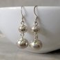 Cute Hollow Sterling Silver Double Ball Drop Earrings
