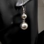Cute Hollow Sterling Silver Double Ball Drop Earrings