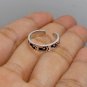 Footprint Textured Toe Ring 925 Sterling Silver, Handmade Adjustable Ring