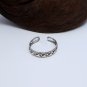 Wave Textured Toe Ring 925 Sterling Silver, Handmade Adjustable Ring For Her