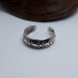 Adjustable Rabbit Textured Toe Ring 925 Sterling Silver, Handmade Womens Ring