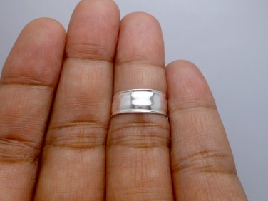 Sterling Silver Beaded Edge Wide Toe Ring
