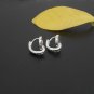 Minimalist Disc Earrings 12mm, Silver Huggie Hoop Earrings