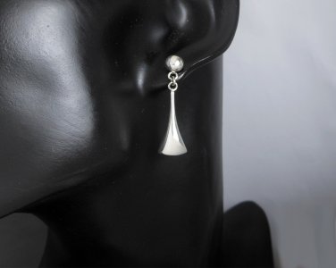 Handmade Geometric Drop Earrings In 925 Sterling Silver