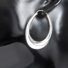 Long Oval Hoop Earrings 54mm In 925 Sterling Silver