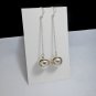 Silver Drop Ball Earrings 14mm, Long Drop Line Earrings