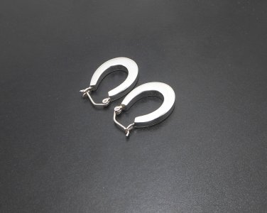 Silver Horseshoe Earrings, 925 Sterling, Horseshoe Hoop Earrings, Handmade Earrings