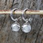 Sterling Silver Ball Charm Drop Hoop Earrings - 12mm