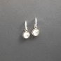 Sterling Silver Ball Charm Drop Hoop Earrings - 14mm