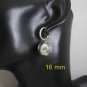Sterling Silver Ball Drop Hoop Stud Earrings - 16mm