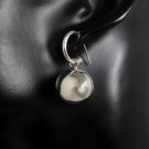 Sterling Silver Ball Drop Hoop Stud Earrings - 16mm
