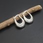 Sterling Silver Oval Earrings 28mm, Silver Hoop Earring