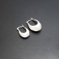 Sterling Silver Oval Earrings 28mm, Silver Hoop Earring