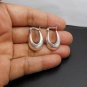 Sterling Silver Hoop Earrings, Silver Oval Earrings, Handmade Chubby Earrings, Small Size