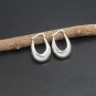 Sterling Silver Hoop Earrings, Silver Oval Earrings, Handmade Chubby Earrings, Small Size
