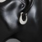 Sterling Silver Hoop Earrings, Silver Oval Earrings, Handmade Chubby Earrings, Small Size