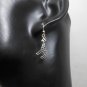 Giraffe Dangle Earrings 30mm, Cutout Silver Animal Earrings
