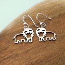Cut Out Silver Lion Earrings 25mm, Girls Animal Earrings Cut Out Silver Lion Earrings 25mm, Girls Animal Earrings