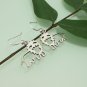 Cut Out Silver Lion Earrings 25mm, Girls Animal Earrings