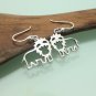 Cut Out Silver Lion Earrings 25mm, Girls Animal Earrings