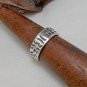 Leaf Textured Silver Ring, Solid Sterling Silver Band Ring
