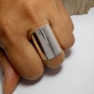 Silver Saddle Ring Wide 24mm, Unisex Plain Adjustable Ring