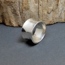 Wide Curved Silver Ring, Handmade Plain Band Ring Size US 9.5